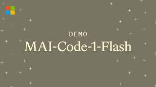 Voice Coding Demo: MAI-Code-1-Flash | Microsoft AI Models