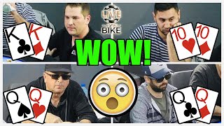 Four PREMIUM Poker Hands Preflop!! | Action Ante Game Highlights! ♠ Live at the Bike!