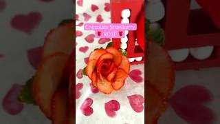 EASY Chocolate Strawberry Rose Tutorial!🌹🍫🍓 #valentinesday #edibleart #diy