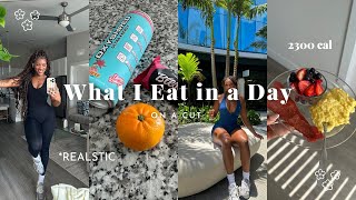 WHAT I EAT IN A DAY FOR FAT LOSS | 2,300 calories, easy *realistic meals, high protein, supplments