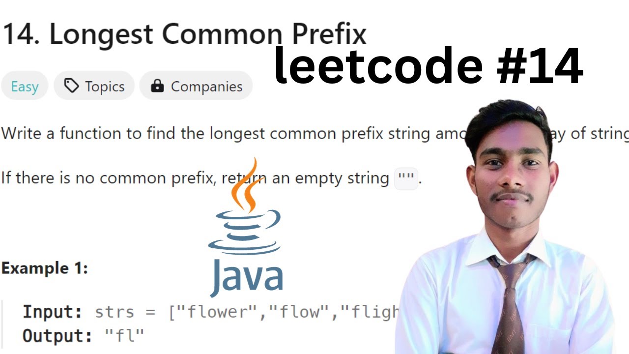 14. Longest Common Prefix || String Arrays || LeetCode 14 || Java - YouTube