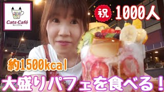 #70【大食い】3人前のパフェを1人で食べ切る！キャッツカフェ〔チャレンジ〕