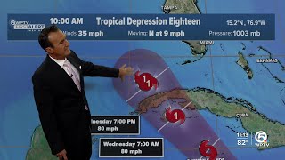 Tropical Depression 18 forecast to become Hurricane Rafael