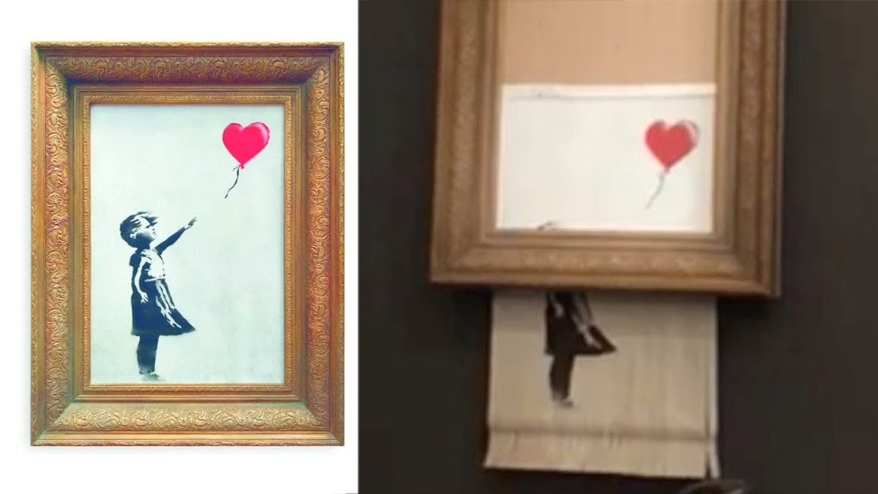 Banksy's Painting Self-destructs After £1mil Sale At Sotheby Auction ...