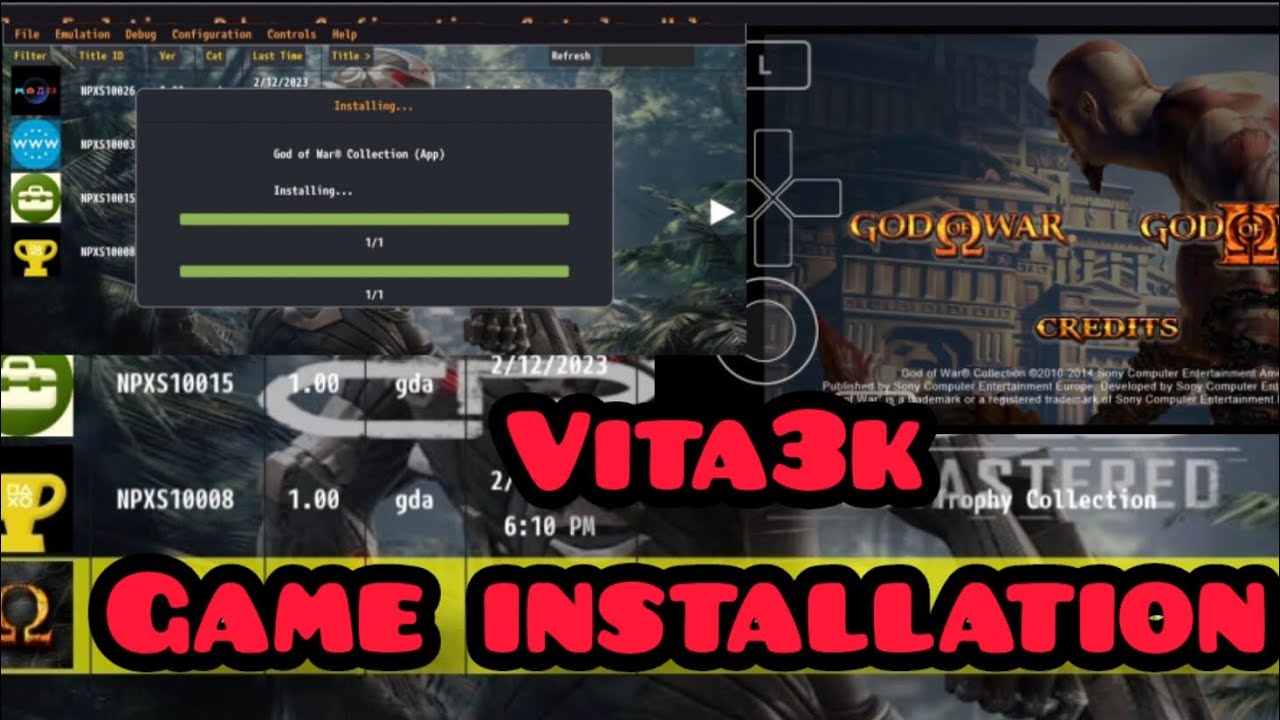 Vita3k How To Install Games Complete Setup Installing God Of War - YouTube