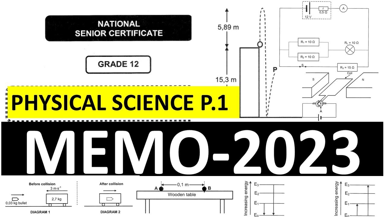 2023 MEMO PHYSICAL SCIENCES PAPER 1 GRADE 12 FINAL EXAMS (NOVEMBER ...