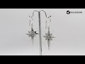 Sterling Silver Delightful charming Compass Shape Earring With Plain Silver AE 6304-S