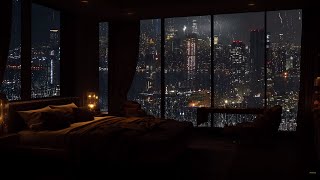 New York City Showers At Night - Relax With The Sound Of Rain On A Soft Bed 😴