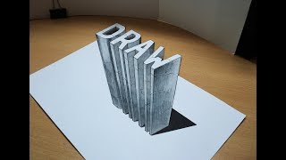 How to draw - DRAW letters - 3d illusion - trick on paper