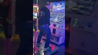 On Dance Dance Revolution machine at YuMe World Arcade at the Gate in Newcastle 24/1ST/2023