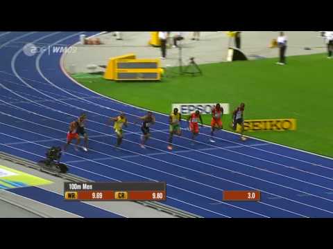 Who is the worlds fastest athlete 100 meters?