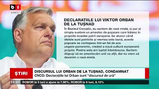 DISCURSUL LUI ORBAN DE LA TUȘNAD, CONDAMNAT DE CNCD_Știri B1_17 nov 2022