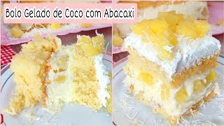 Esse foi o MELHOR BOLO GELADO DE COCO COM ABACAXI que eu já fiz 😋