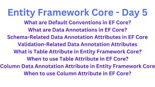 Default Convention and Data Annotations in Entity Framework Core - EF Core Day 5 - Dot Net Tutorials