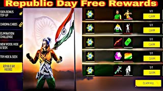 REPUBLIC DAY EVENT FREE REWARDS🔥 NEW GOLD ROYALE FREE FIRE😍 FREE FIRE NEW EVENT MALAYALAM| FF NEW