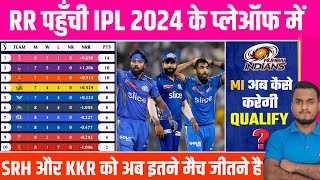 IPL 2024 Latest Points Table Analysis : RR Qualify For Playoffs | MI, KKR, SRH, RCB Playoffs Chances