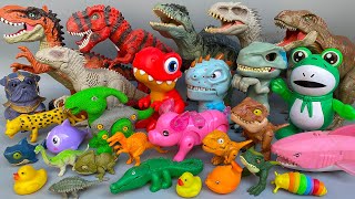 Unbox Jurassic World Toys Colorful Dinosaur Scary Red Baby T Rex Giant Raptors