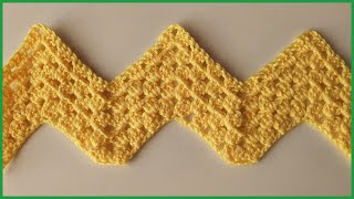 Узор Зигзаг крючком. Вязание крючком / Zigzag crochet pattern