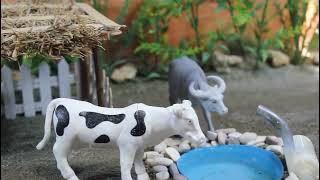 Top the most creative diy Cattle Farm Diorama and Barnyard Animal-House of Animal Farm-mini diy pool