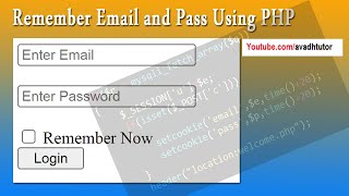Remember Password using PHP | remember me login in php | login and remember script in php