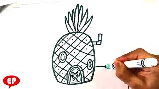 EASY How to Draw Spongebob Squarepants House