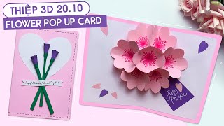 DIY 3D FLOWER POP UP CARD / HANDMADE EASY CARD TUTORIAL / FLOWER BOUQUET MAKING AT HOME