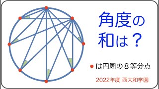 【中学受験算数】2022年度 西大和学園算数大問3(2)