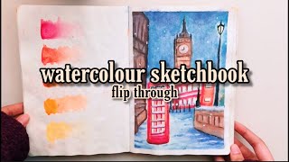 🎨 watercolour sketchbook flip through 🎨