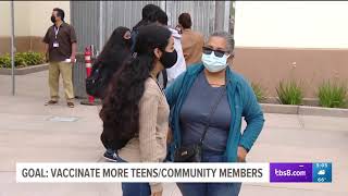 KFMB-SD: San Diego Mesa College Student Happy to Receive COVID Vaccine at SDUSD Vaccination Site
