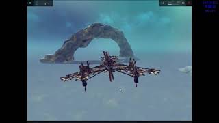 【Besiege】プッシュ式プロペラ機（自動制御つき）で輪潜り【飛行機】