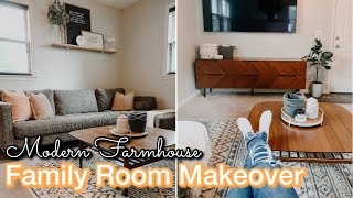 DIY Family Room Makeover on a Budget 2020