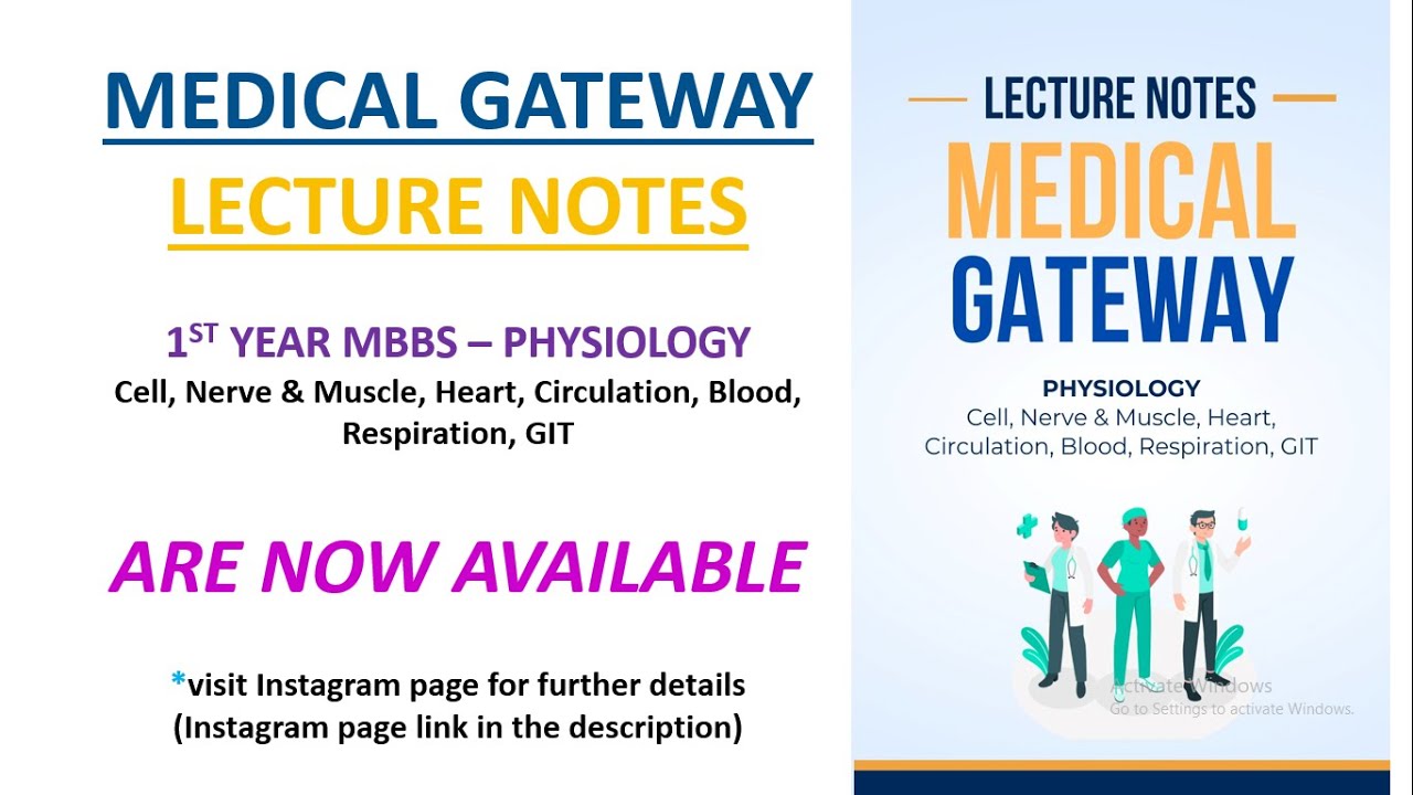 How To Get 'Lecture Notes'. 1st Year MBBS. Cell, Nerve & Muscle, Heart ...