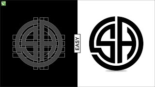 SH Monogram Logo Design in CorelDraw #logodesigns #coreldraw