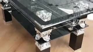 Coffee table with shelf storage glass black - SALE UK Furniture shop online \