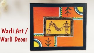 Warli Painting On Canvas| Warli Art| #wallart #homedecor| Modern #warlipainting on wall ideas