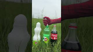 coke , 7up and limca #shorts #experiment #spiderman #test   #coke  #mentos