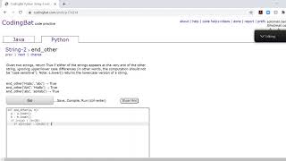 String-2 (end_other) PythonTutorial || Codingbat.com