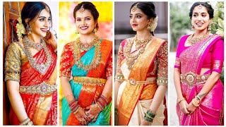 Latest Beautiful Pattu Saree Blouse Design | Traditional Saree Look❤️Designer saree #Sarees #saree