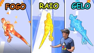 MISTUREI DINOSSAUROS COM VÁRIOS ELEMENTOS DIFERENTES! - Dino Evolution Run 3D (jogos de celular)