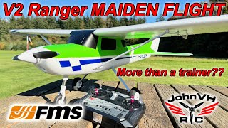 More than a trainer? NEW FMS V2 FMS Ranger Maiden Flight with Reflex! On tall grass. Flight Review