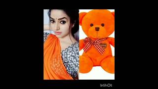 Nithyaram same colour dress with teddy bear❤️