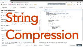 Leetcode 443: Run length encoding or string compression (Python3)