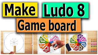 Draw Ludo Game Board for 8 Players : How to Make LUDO with Token and Dice at Home : Ludo Game