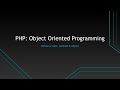 PHP | OOP: Object Oriented Programming Define an Object and Method