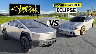 2024 Tesla Cybertruck vs AWD Mitsubishi Eclipse "GSX" drag race // THIS vs THAT