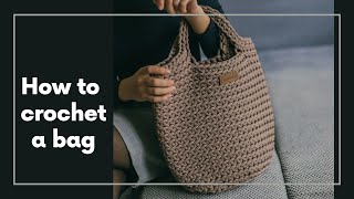 How to Crochet a tote bag video tutorial 