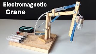 How to Make Hydraulic Powered Crane with Electromagnet at Home
