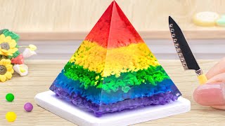 🌈Chocolate Rainbow Cake Jelly🌈Beautiful Miniature Rainbow Jelly Chocolate Cake Decorating Ideas