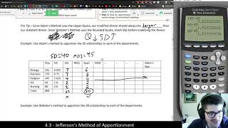 [Math 3003] Adam's and Webster's Method of Apportionment