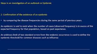 Outbreak investigation